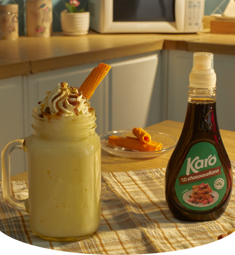 Malteada de vainilla con Karo® Chocoavellana