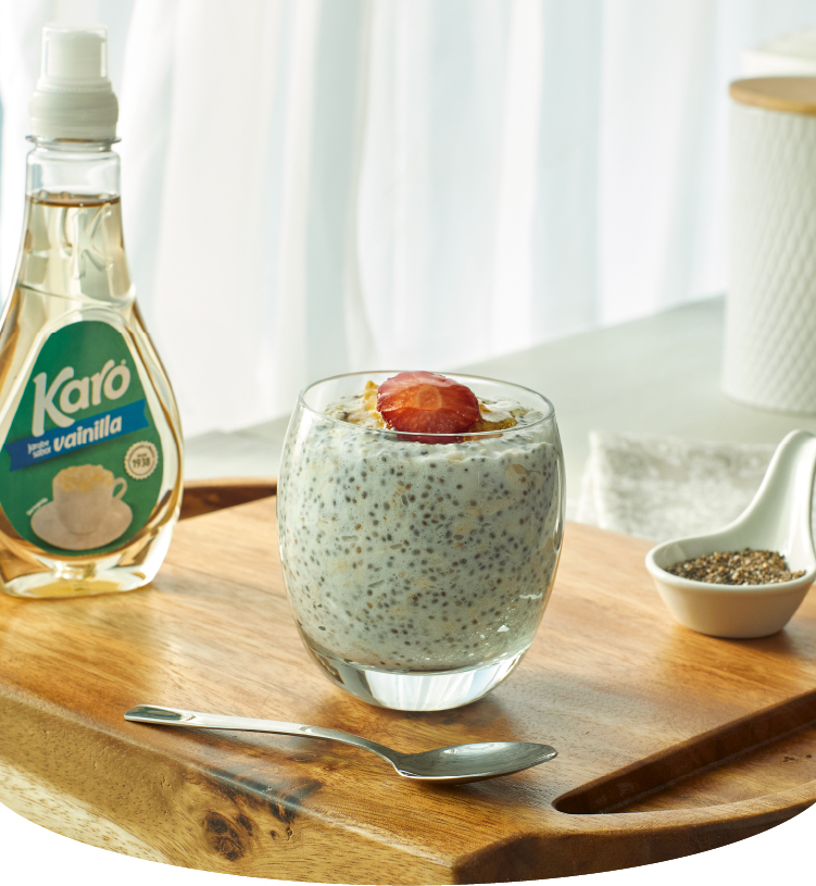 Pudín de avena con chía, plátano y Karo® Vainilla