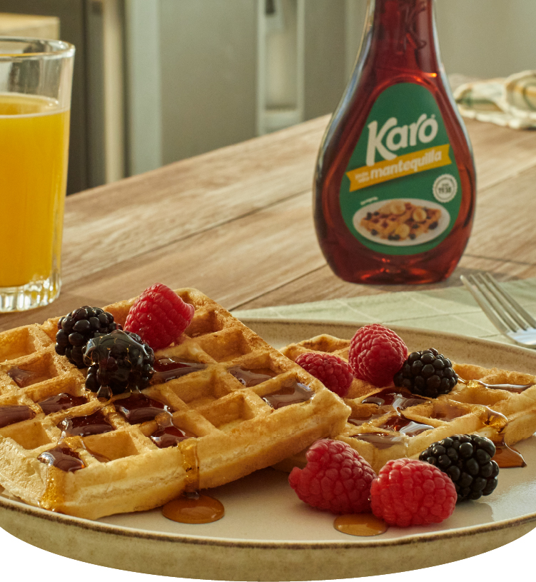 Waffles Belgas con Karo® Mantequilla